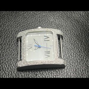 LOCMAN ITALY Silver Diamond Ref 488 Diamonds Bezel Quartz Watch